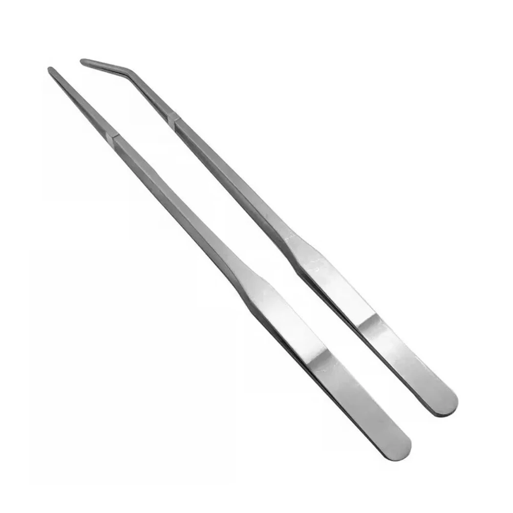 

2Pcs Pet Feeding Tweezer Reptile Tweezer Silver Lightweight Flexible Feeding Clip for Snakes Reptiles Litter Cleaning