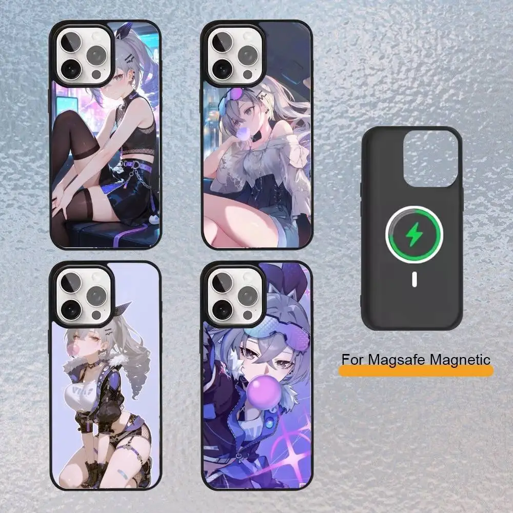 

Honkai Silver Game Wolf Phone Case for iPhone 17,16,15,14,13,12,11 Plus,Pro Max Magnetic Wireless Charging Cover