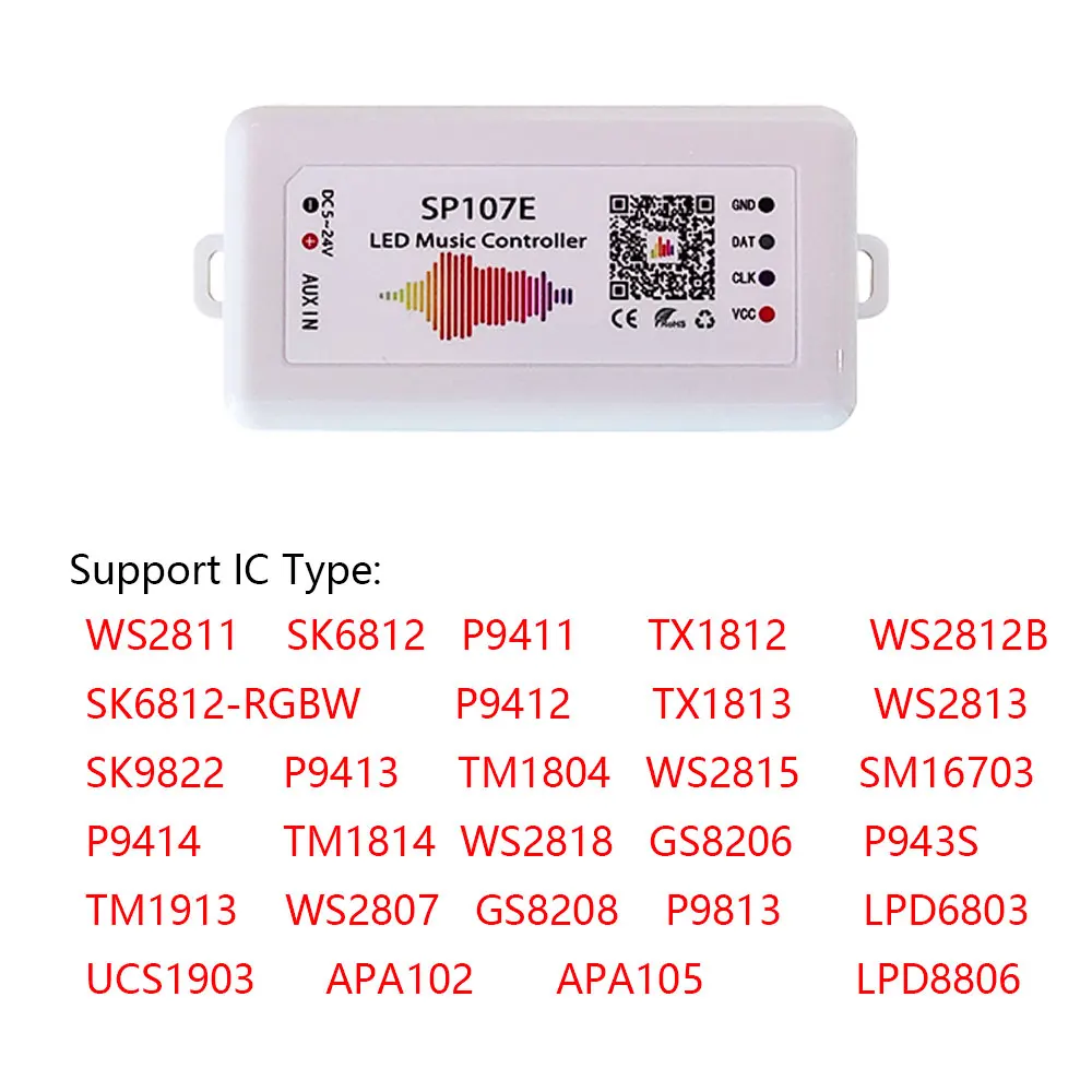 WS2811 WS2813 WS2815 WS2812 WS2812B Led Pixel Streifen SP107E Musik Controller Bluetooth Smart RGB Led Controller DC5V-24V