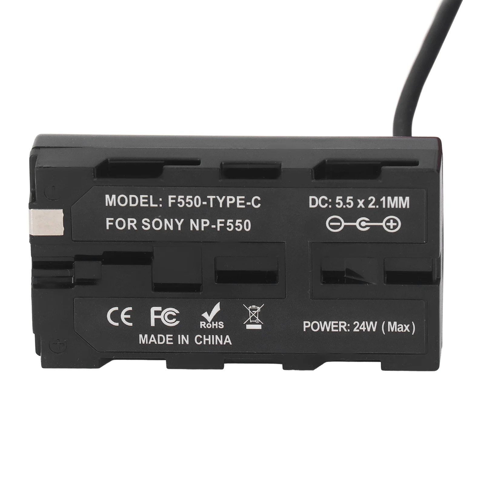 بطارية زائفة من نوع C إلى NP F970 ، F750 ، F570 ، F550 ، شحن سريع ، حماية الدائرة ، كابل نابض ، محول طاقة مستمر للكاميرا