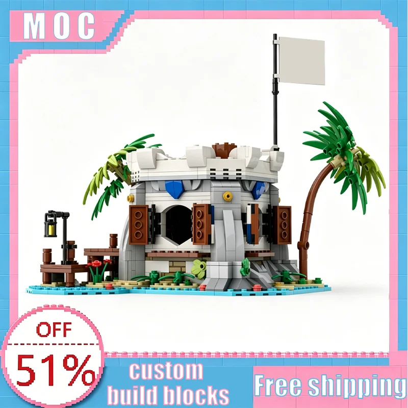 

NEW 841 Parts MOC Imperial Cannon Cove Pirate Fort Model Custom Creative Building Blocks Educational Assembly Toy Display Gifts