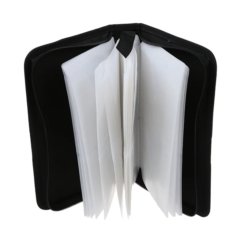 أخبار 5X 80 VCD DVD CD حافظة جلدية صناعية حامل تخزين منظم أسود #3