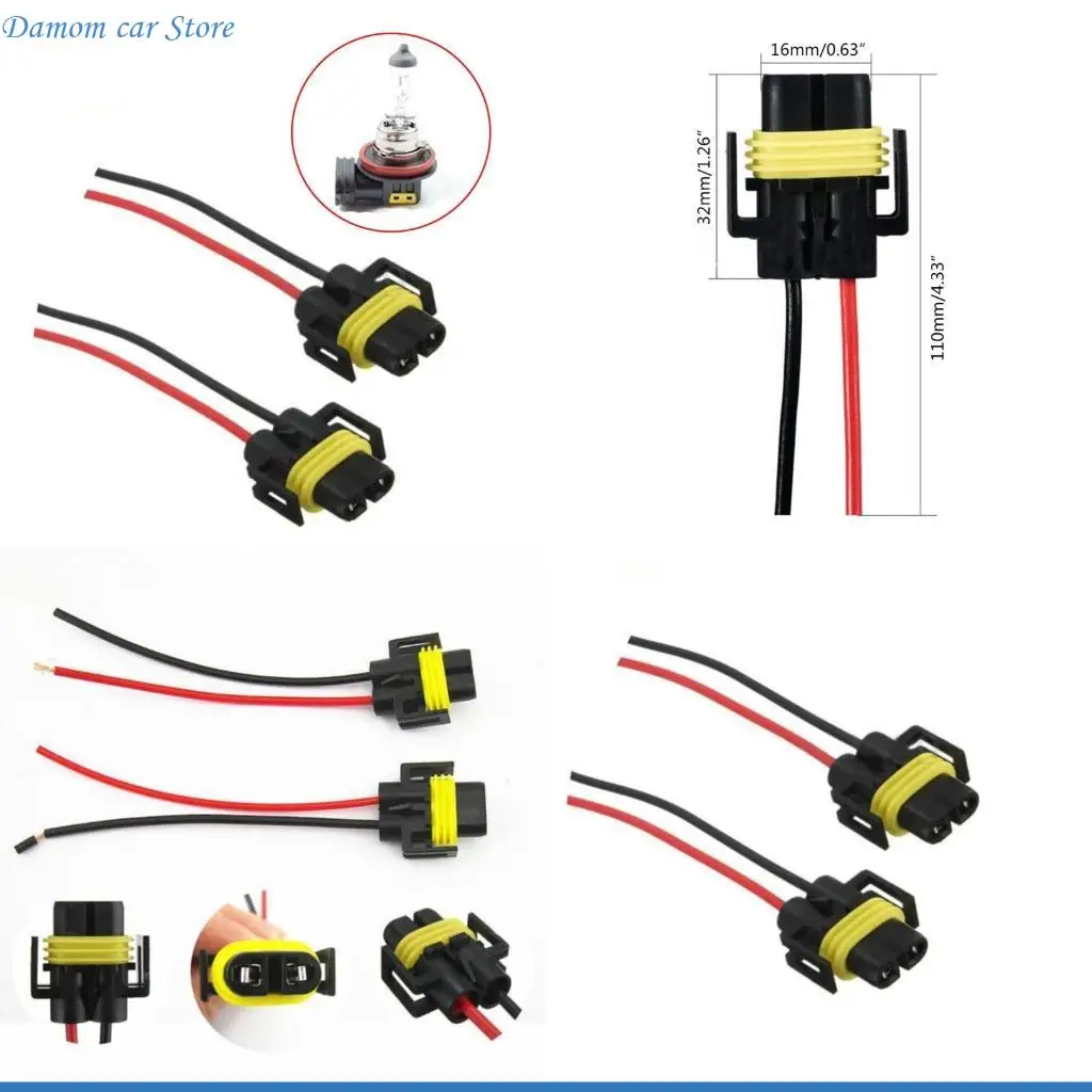 A2UC 2Pcs H11 H8 Headlight Fog Light Conversion Connector Wiring Harness Socket