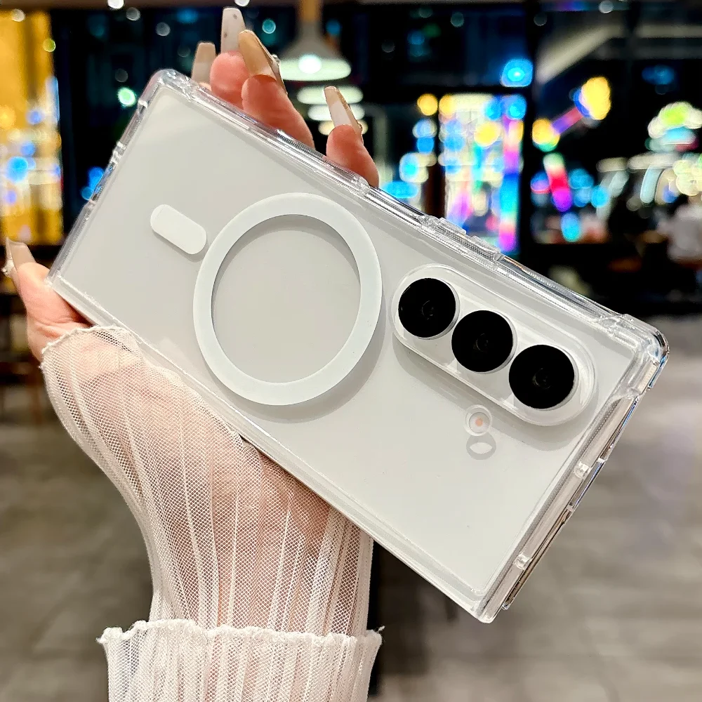 Kompatibel mit Magsafe für Samsung Galaxy Z Fold 8 Ultra ZFold 8 ZFold 7 6 5 4 3 Transparente stoßfeste Handyhülle Clean Case – Detail 5