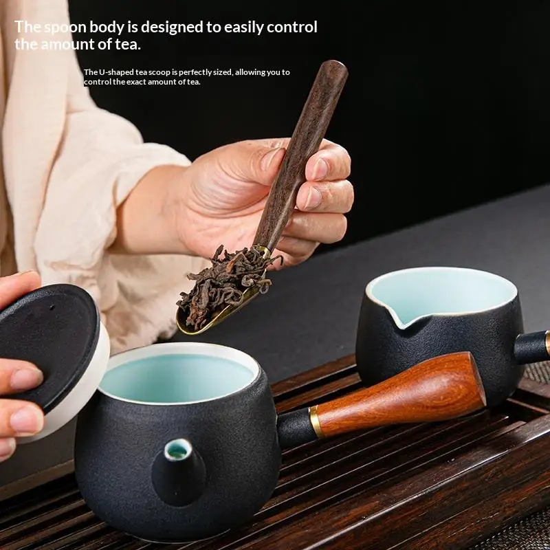 

5-Piece Chinese Gongfu Tea Set - Wooden Heat-Resistant Teaspoon, Tea Pick & Tongs, Ceremony Gift Box with Zen Aesthetics