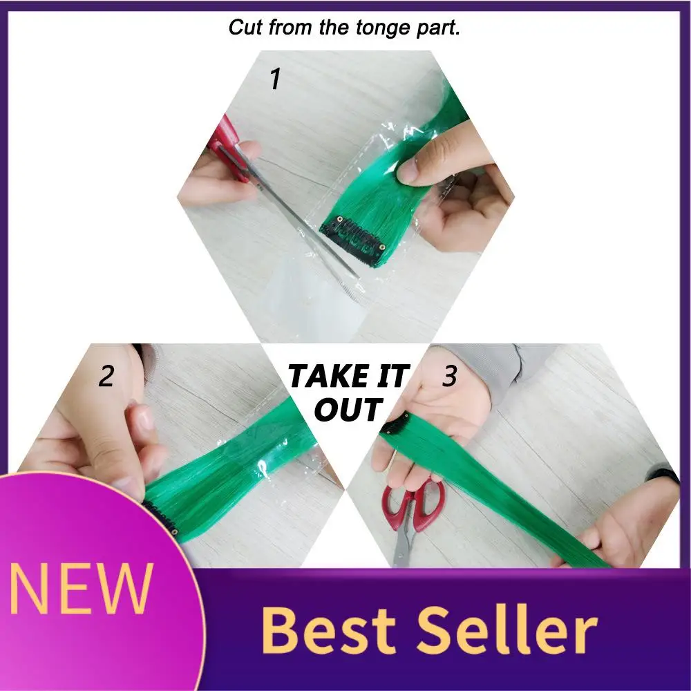 

B46C 13 Pcs Colored Party Highlights Colorful Clip In Hair Extensions 55Cm Straight Synthetic Hairpieces