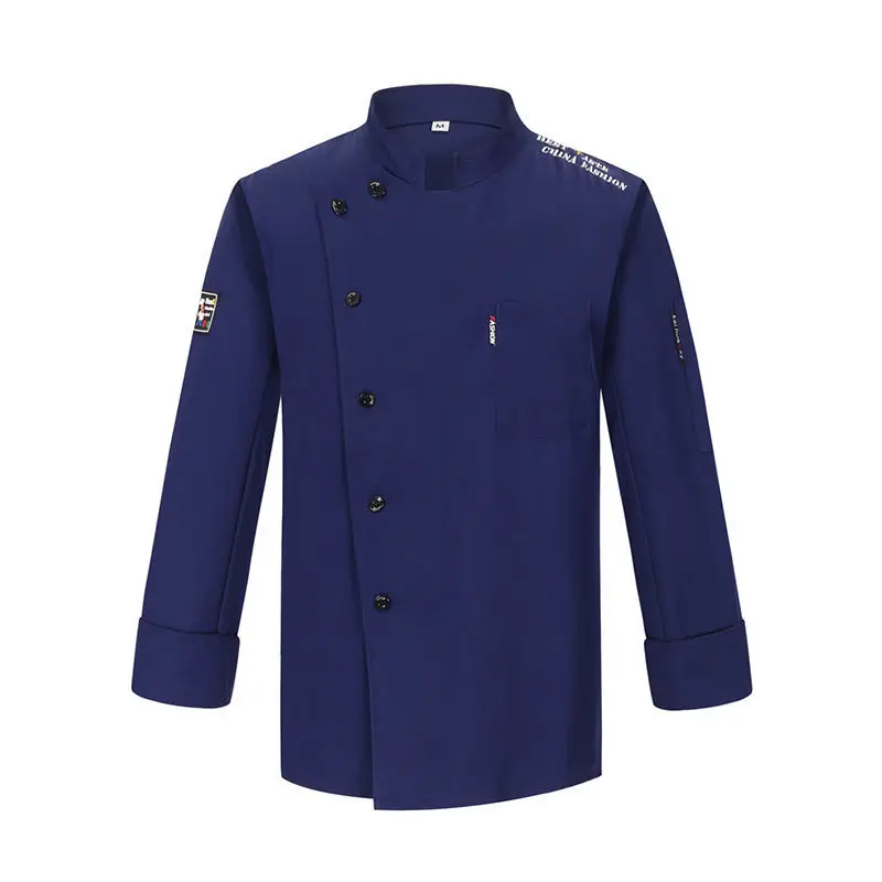 Veste de chef noire pour hommes, chemise de chef, tablier avec logo, uniforme de chef de restaurant, vêtements de cuisine d'hôtel courts pour femmes attribuables