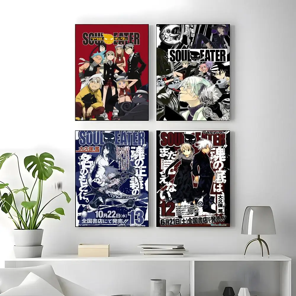 Anime Soul Eater Poster Self-adhesive Art Waterproof Paper Sticker Coffee House Bar Room Wall Decor