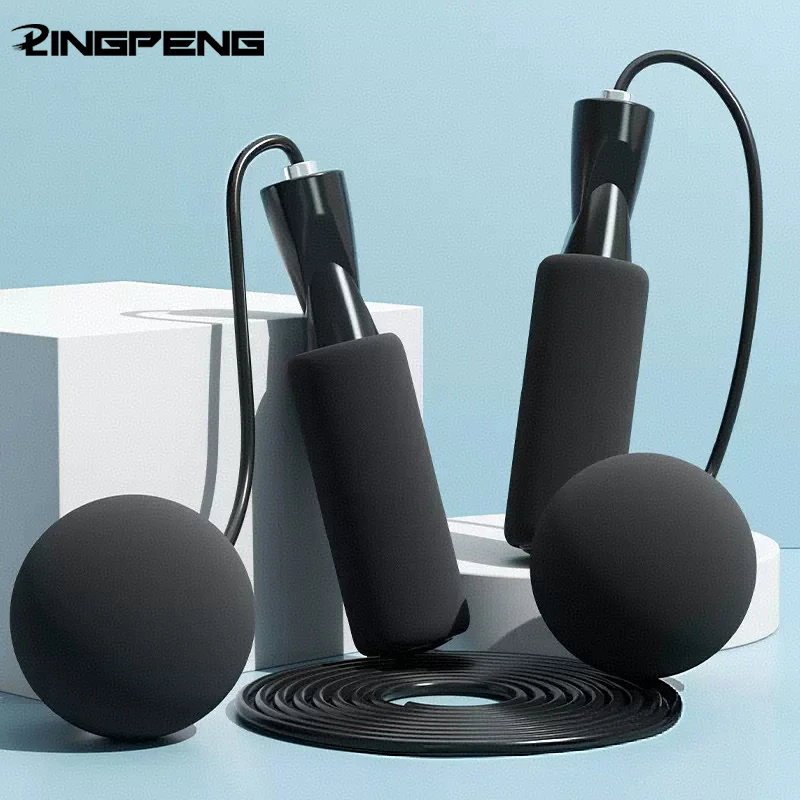 حبل القفز اللاسلكي مع كرات ثقيلة، تدريب اللياقة البدنية، كمال الأجسام، حبل الطفر السريع، معدات الصالة الرياضية المنزلية #1