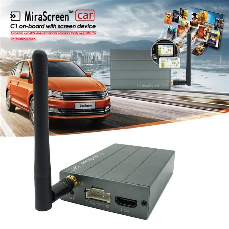 MiraScreen Car Wireless WiFi Display Screen Mirror Link Box Adapter Audio Video GPS Navigation for iPhone Android Phone to HDTV