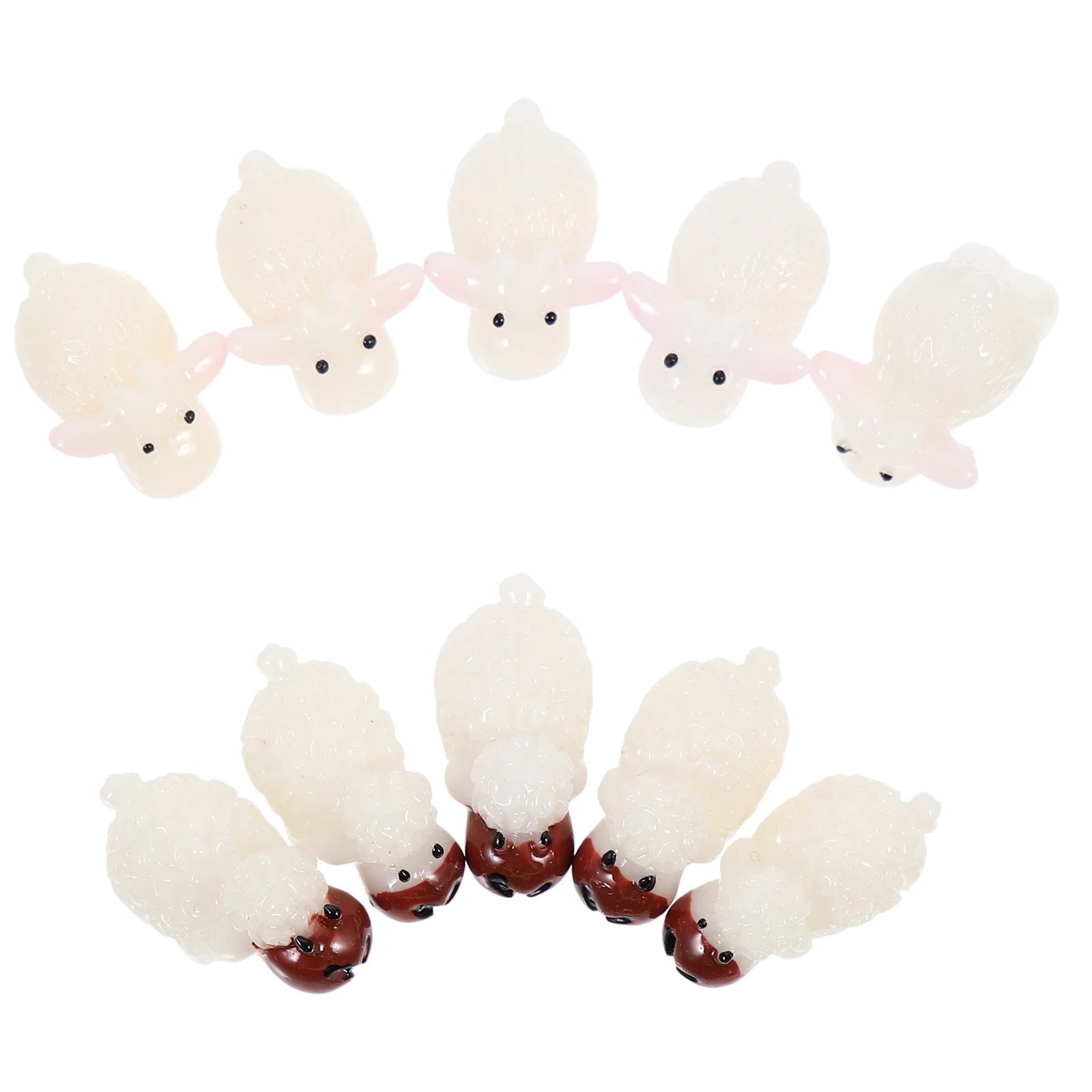 

40 Pcs Cute Couple Sheep Ornament Lovers Statue Realistic Resin Landscape Decor Garden