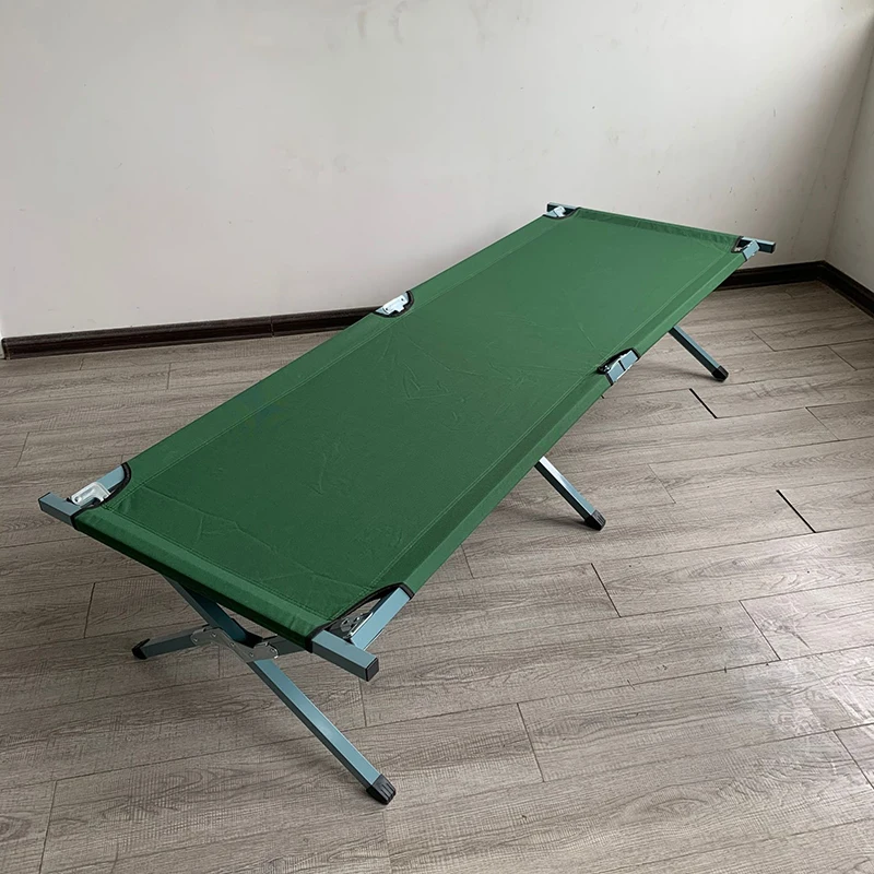 1Pcs Outdoor Metal Folding Bed Single Bed for Camping Travel and Convenient Transportation