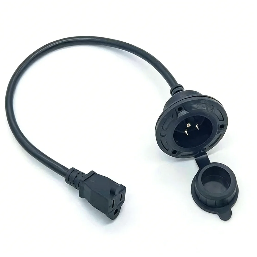 RV Power Socket 15A-125V Inlet Flush Mount With 3 Screws 5-IN-1 Adapter 1-15P Compatible As Shown In The Figure