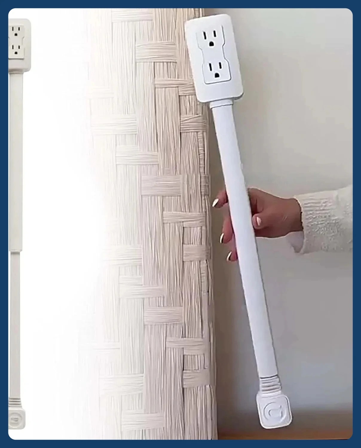 Space-Saving Flat Plug Power Strip – with Rotatable Outlets, Perfect for Behind Sofas, Nightstands & Desks