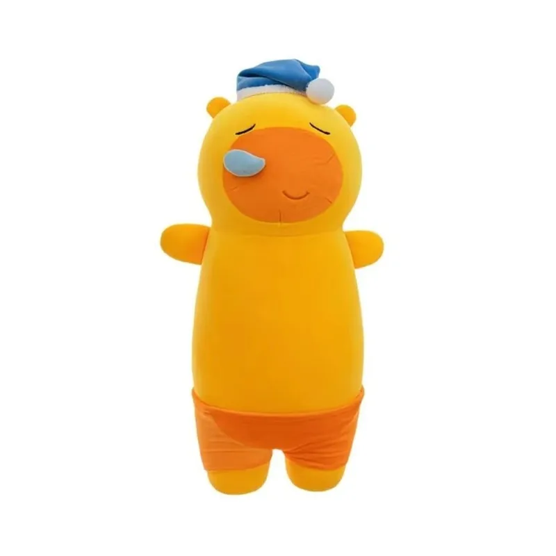 かわいい眠そうなカピバラのぬいぐるみ枕 - 大きな脚を抱き締めるいびきおもちゃ、ゆっくり戻る柔らかい低刺激性洗える睡眠ギフト