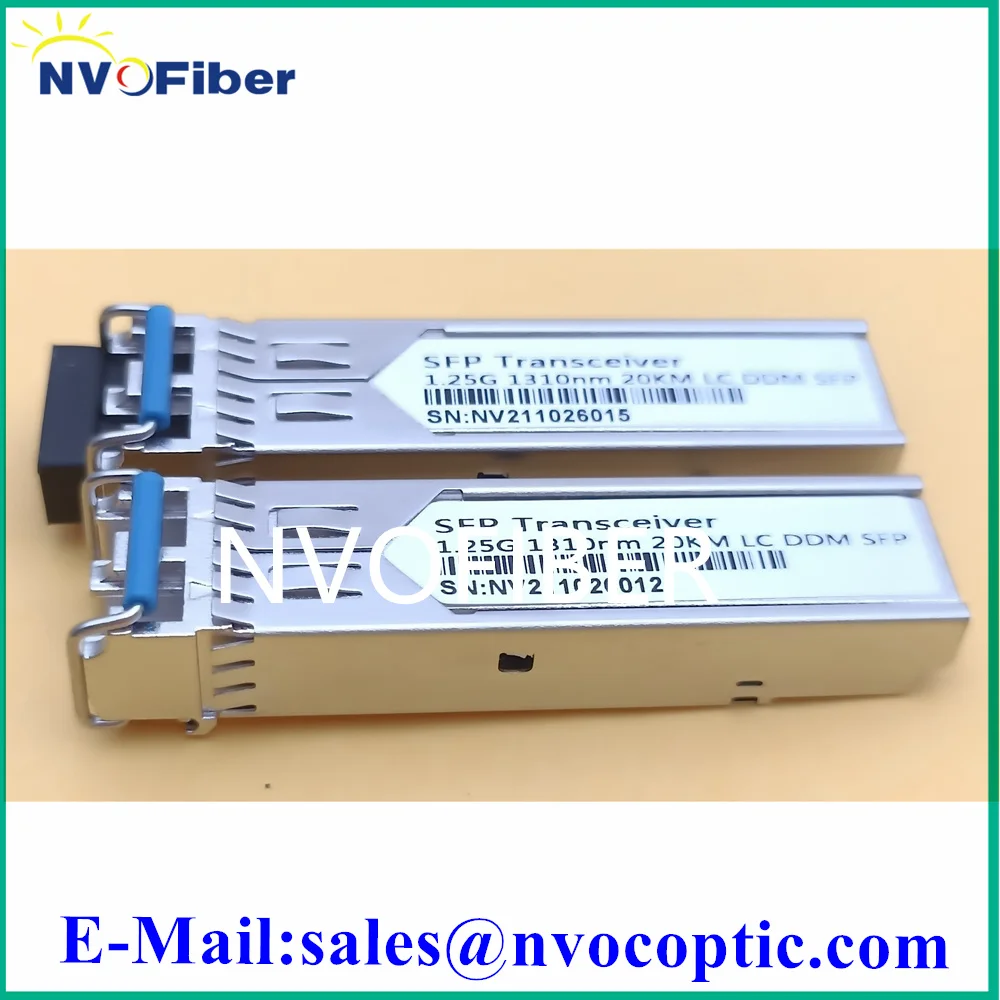 2Pcs 20km LC Optic Transceiver SFP-LR Module 1.25g 1310nm Mini Gbic Single Mode Dual Fiber Compatible With Cisco/Mikrotik/Arista