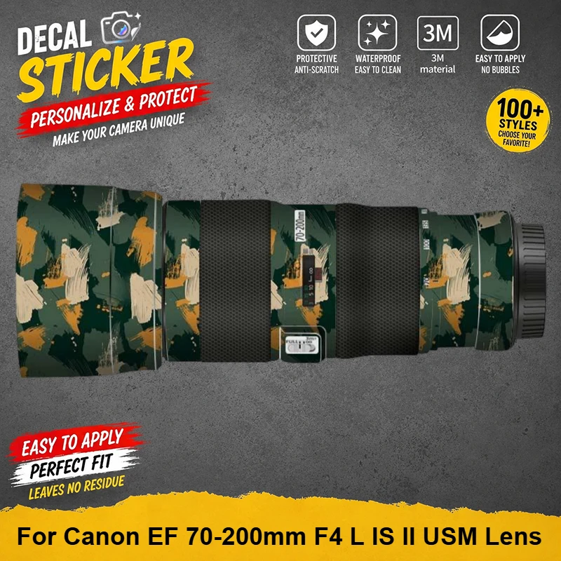 PrizMo Skin Lens Sticker For Canon EF 70-200mm F4 L IS II USM Lens Decal Skin Vinyl Wrap Film Protector Coat EF70200F4 II