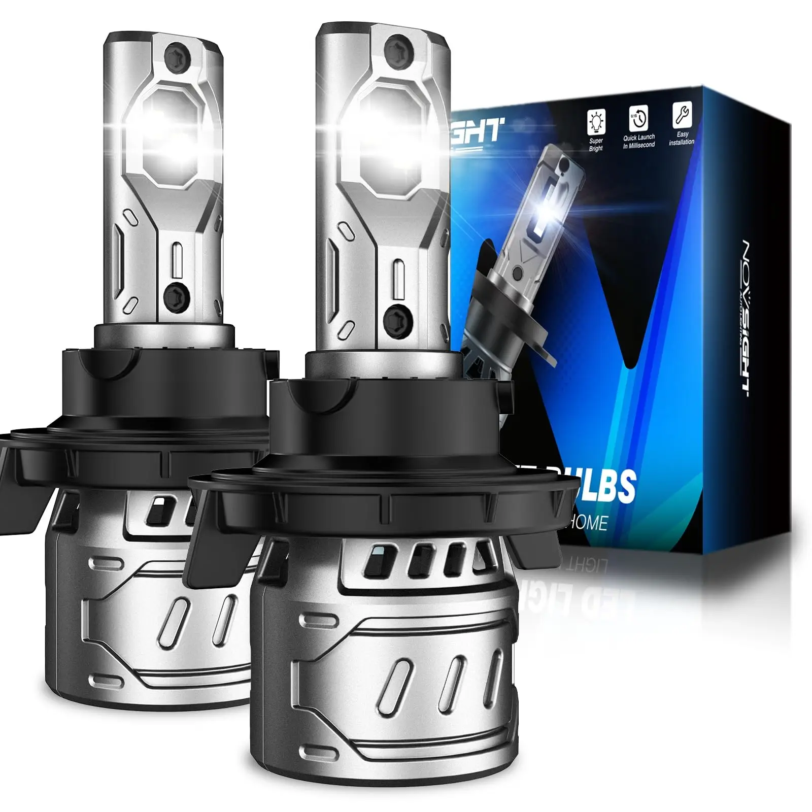 

NOVSIGHT N61 General Series H13 9008 LED Headlight Auto Head Lamp Bulbs 60W 13000LM 6500K Mini Size With Fan 9-32V