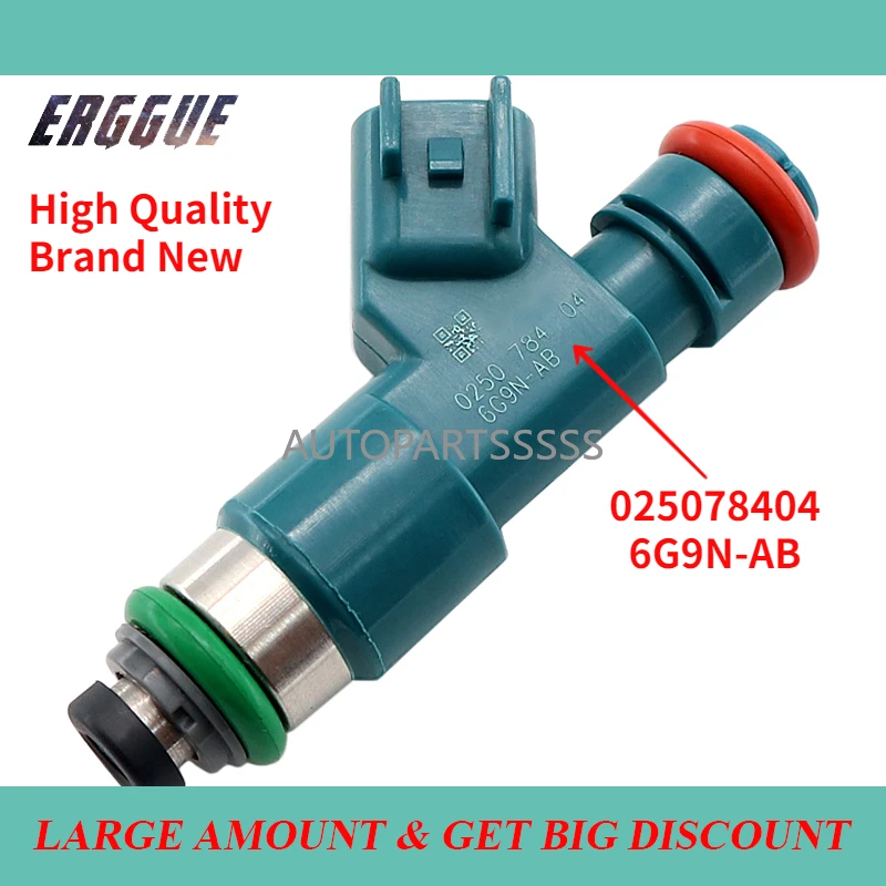 1/6/18X New Fuel Injector 025078404 30777501 6G9N-AB FJ1066 LR001982 For Volvo S60 S80 V60 V70 XC60 XC70 V6 For Ford F150 F250