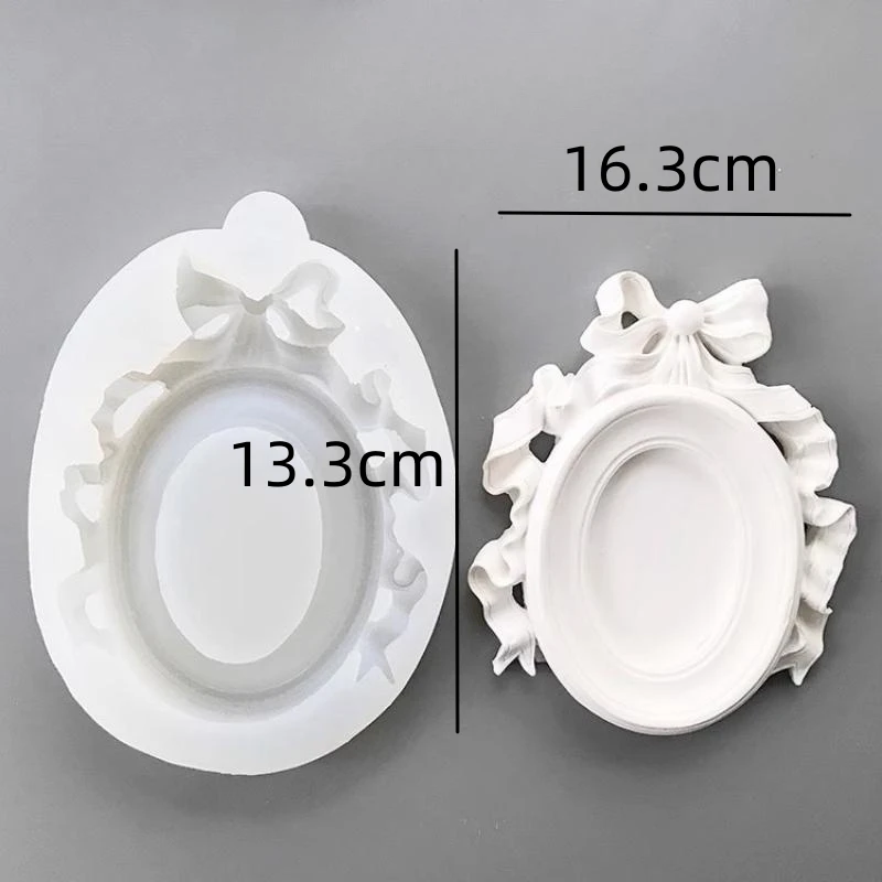 Creative Photo Frame Concrete Tray Silicone Mold Mirror Frame Plaster Candlestick Gypsum Jewelry Display Tray Plate Resin Mould