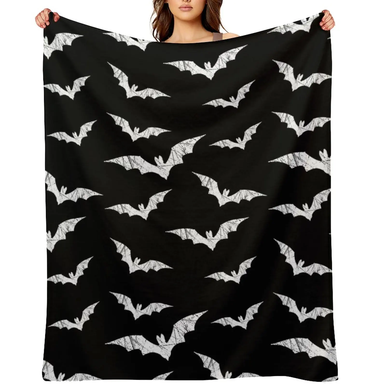

Bats Pattern Throw Blanket Polar Bed Fashionable Decoratives Thins Blankets