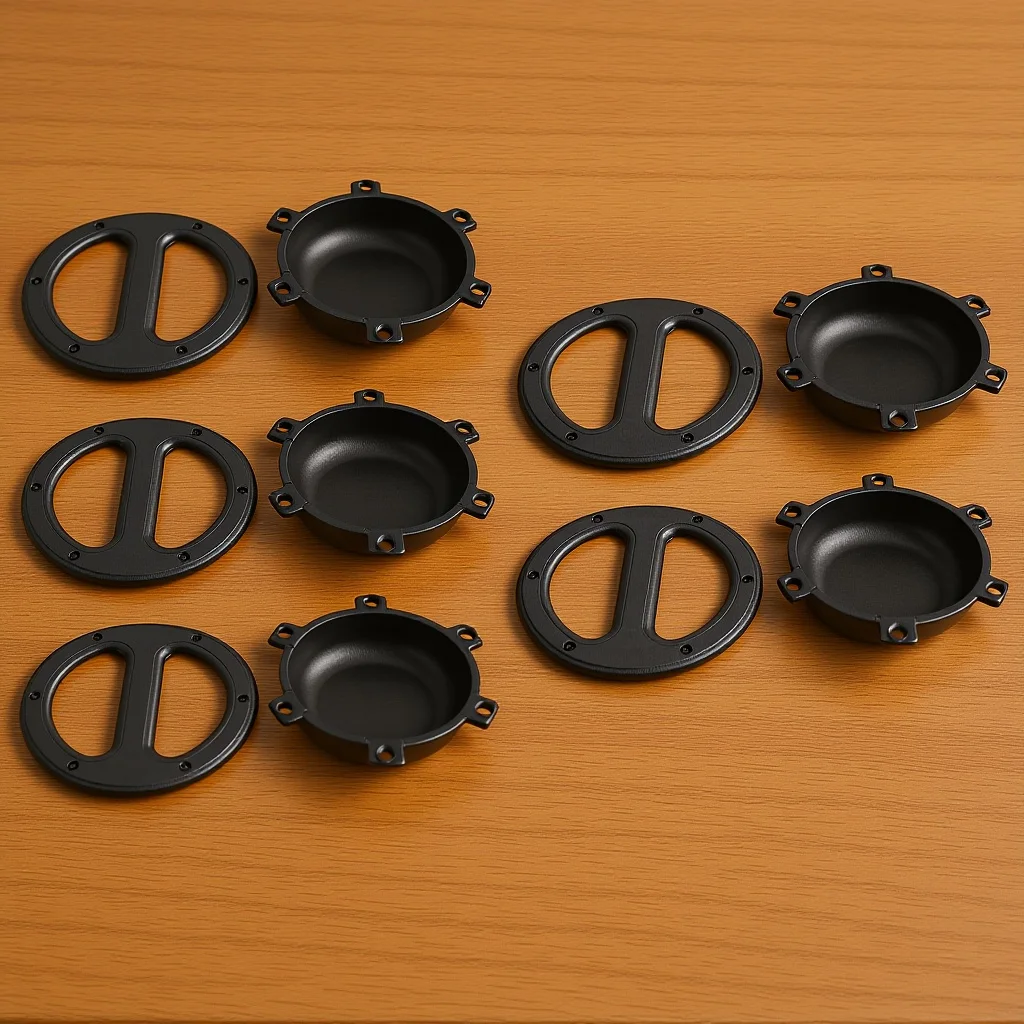 

5pcs Speaker Cabinet Handles Round Recessed Audio Handles For Stage Loudspeaker Transport Durable Abs Large Diameter Comfort