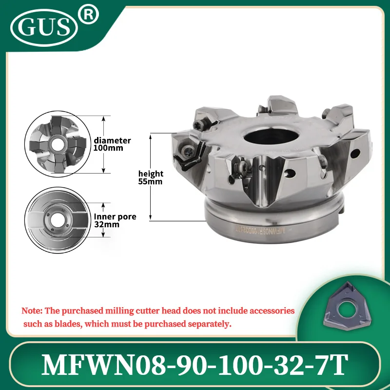 MFWN08 50 63 80 100mm 90 °   BT FMB ツールホルダーと一致する WNMU080608 インサート用両面ヘビーデューティフェイスフライスカッターヘッド