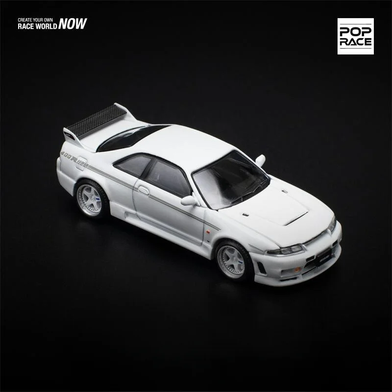 

** Предзаказ ** Pop Race 1:64 GT-R R33 NISMO 400R-белая литая модель автомобиля