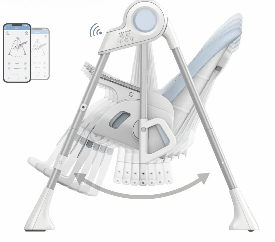 Intelligenter Schaukelstuhl / Klappbarer Babyfütterungsstuhl mit 3-in-1-Kinderhochstuhlschaukel mit EN- und ASTM-Zulassung