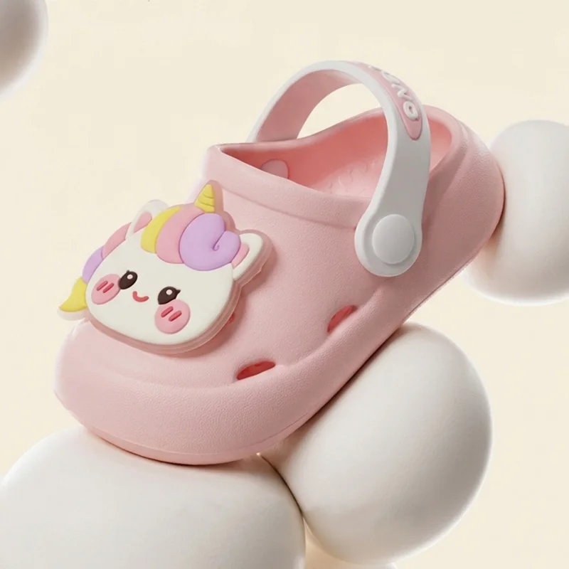 New Summer Kids Clogs, Cartoon Non‑Slip Wear‑Resistant Closed‑Toe Sandals for Boys & Girls, Indoor & Outdoor Toddler Shoes