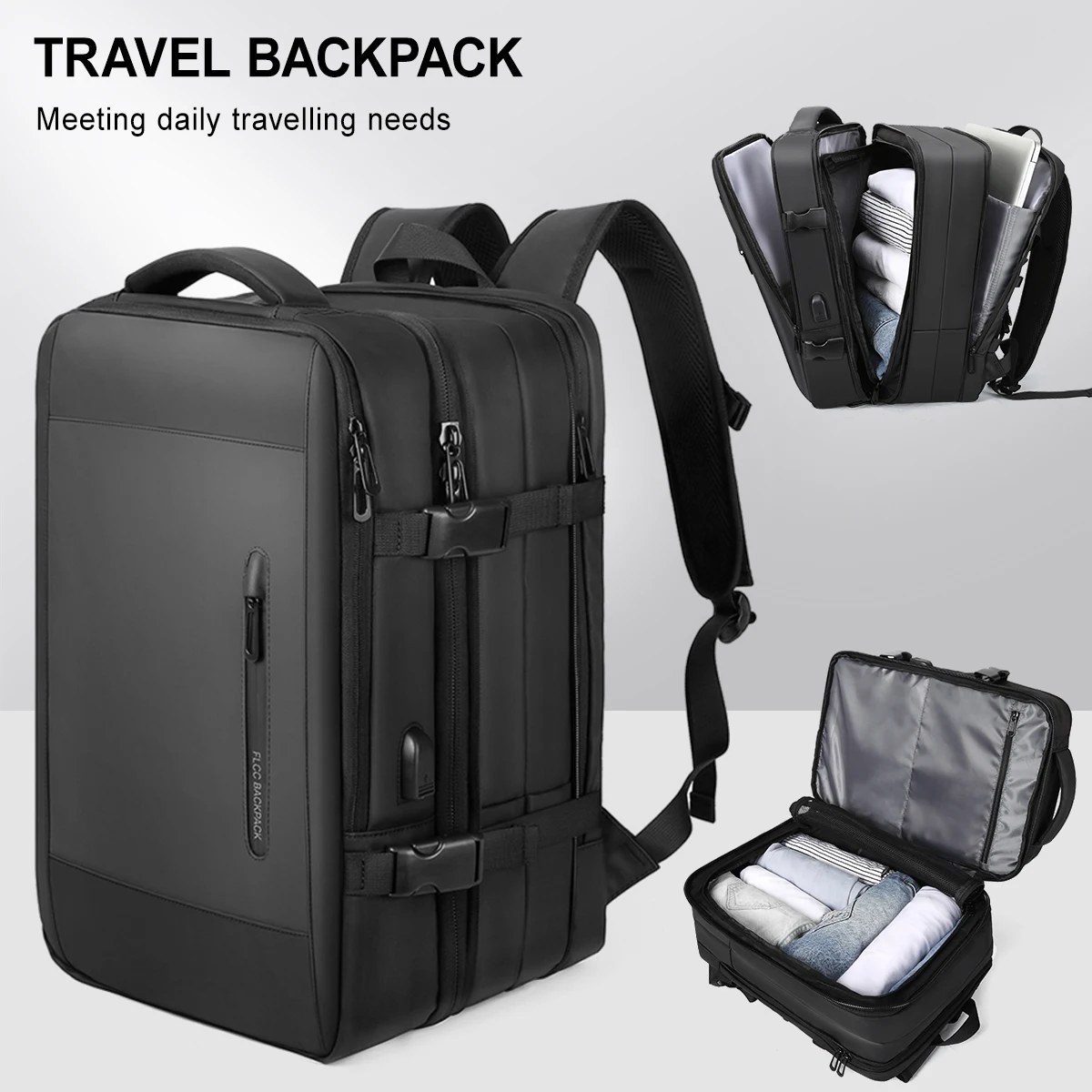 Travel Backpack for Men Women, Large Capacity Camping Backpack, Expandable Multifunctional Backpack Easyjet Cabin Bag 45x36x20