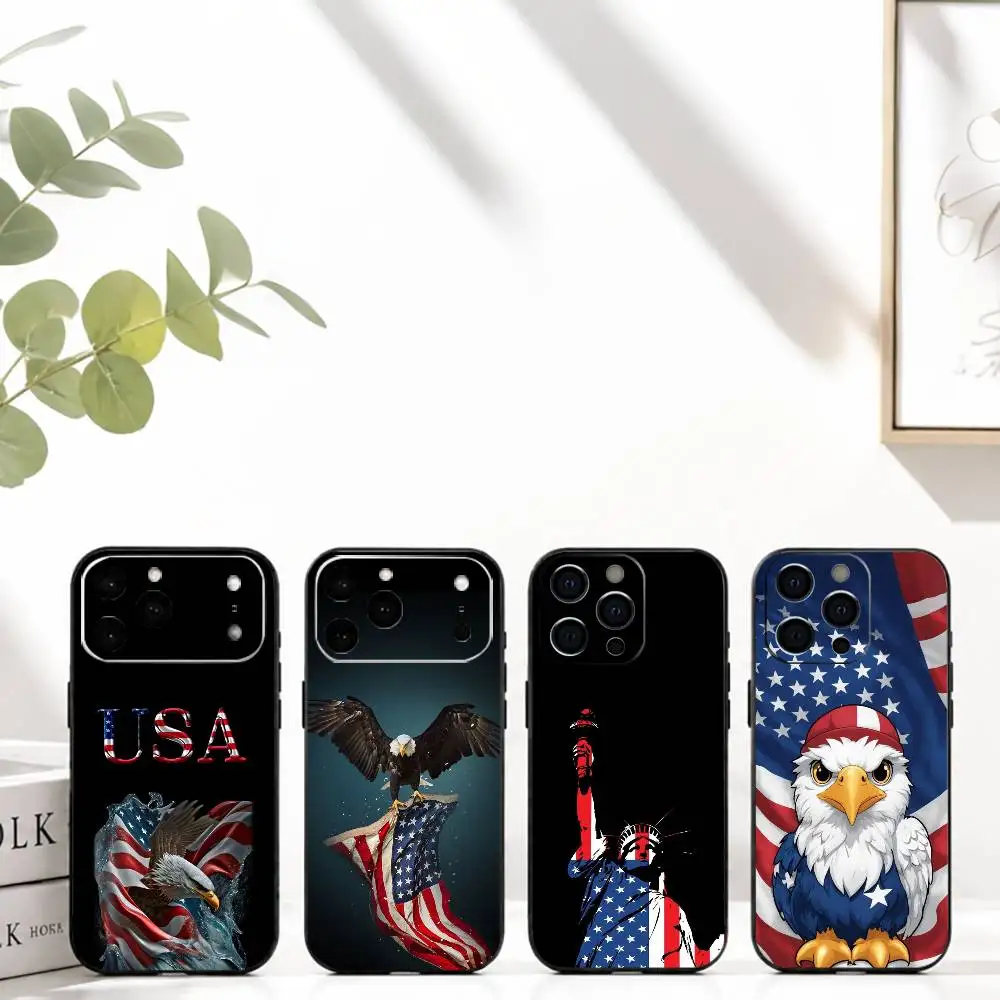 

C-Cool American flag Phone Case For iPhone 17,16,15,14,13,12,11 Plus,Pro Max,XS,Soft Silicone Black Cover