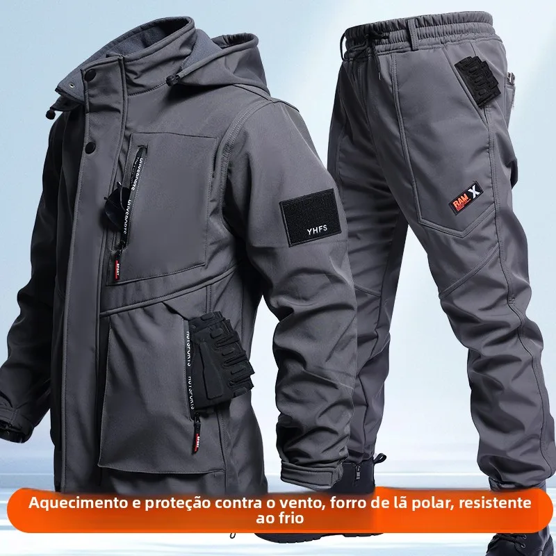 Jaqueta Tática de Camuflagem para Inverno, Impermeável, Quente e Resistente ao Frio, para Trabalho Masculino e F