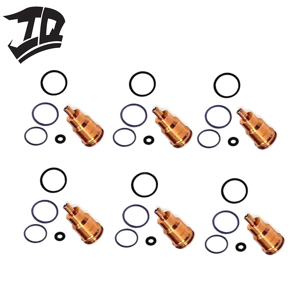 Kit de 6 Piezas de Manguitos de Inyector de Cobre 21351717 21274700 para Renault DCI Serie 11/12/13 Volvo FH/FM/FMX/NH D9 D11 D12 D13