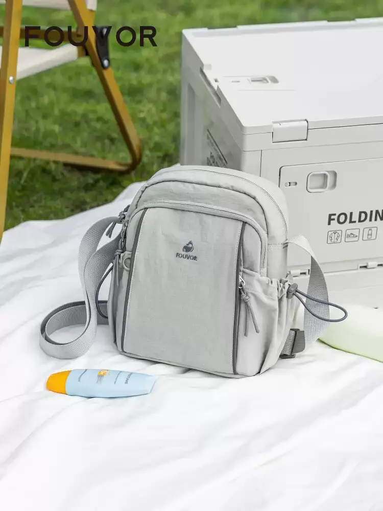 

Fouvor Woman's Handbag Adjustable Commuting Zip Up Crossbody Bag Everyday Draw String Nylon Mini Ladies Shoulder Bag 3073-15