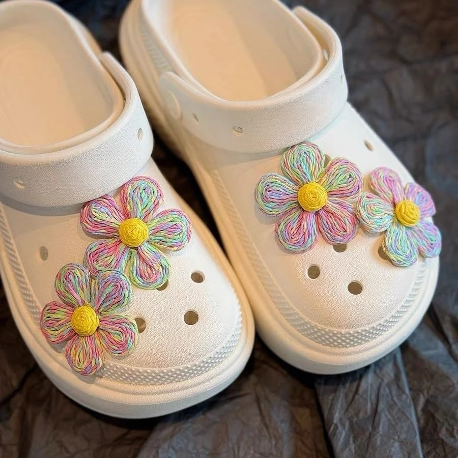 

Colorful Flower Series Beautiful Shoe Accessories Fresh Designer Charms Lovely Footwear Decoration DIY Kids Boys Girls Gifts