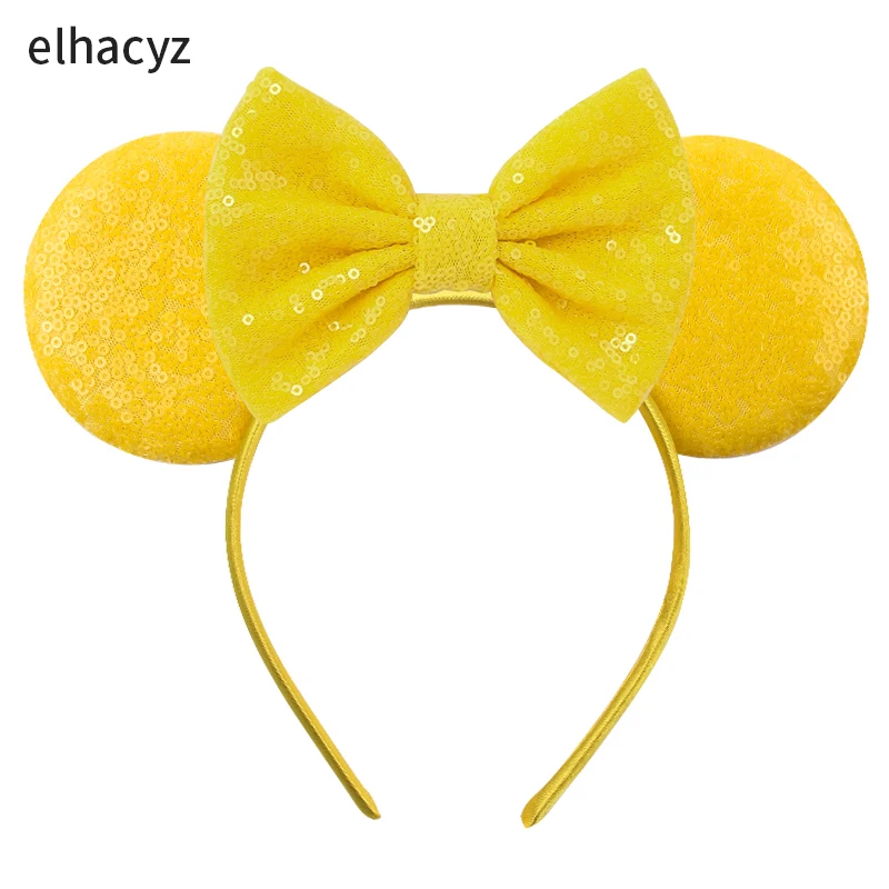 Neue Modische Bunte Pailletten-Schleifen Mausohren-Stirnband für Erwachsene Festival-Party Haaraccessoires Frauen Mädchen Regenbogen-Haarbänder – Detail 7