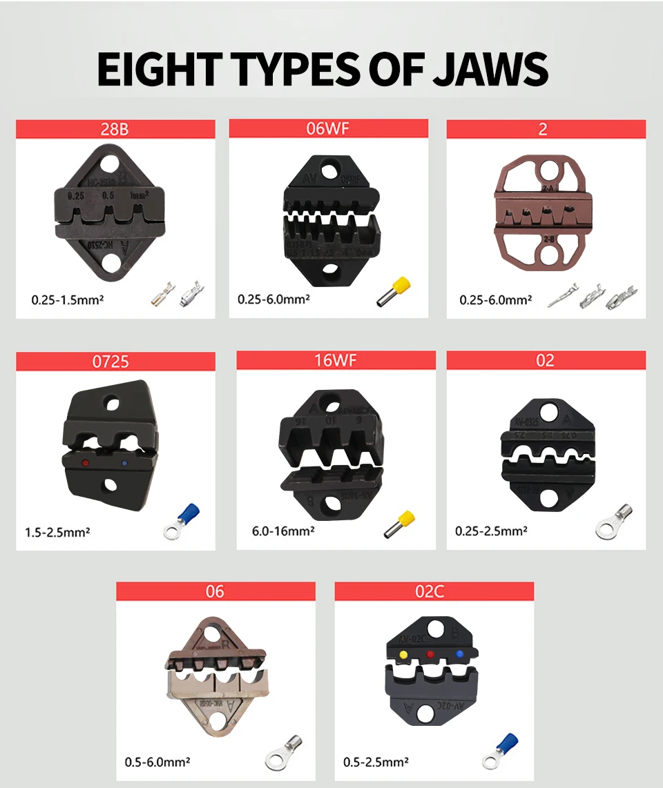 Crimping Pliers SN-48BS(=SN-48B+SN-28B) More Jaw for 2.8 4.8 6.3 VH3.96/Tube/Insulation Terminals Electrical Clamp Min Tools Set