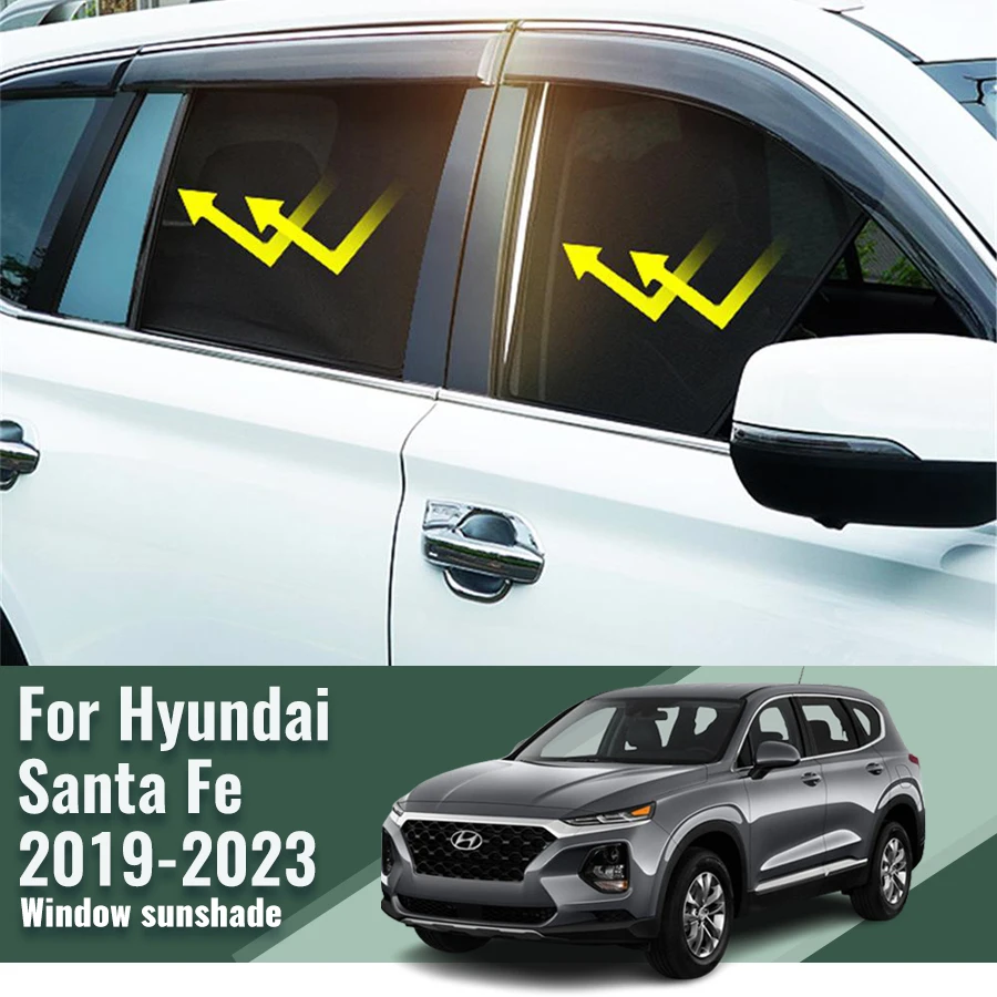 

For Hyundai Santa Fe TM SantaFe 2019-2022 2023 Magnetic Car Sunshade Front Windshield Frame Curtain Rear Side Window Sun Shades