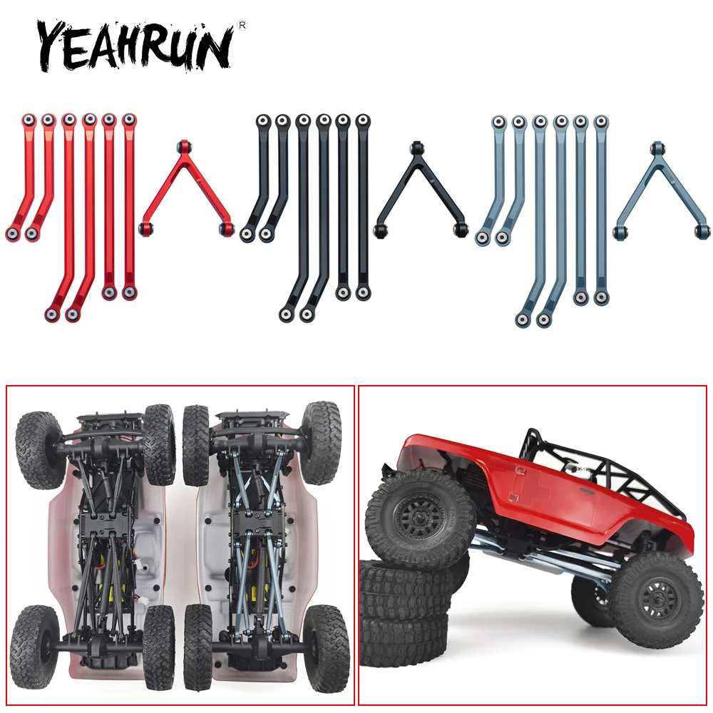 YEAHRUN Metal Steering Link Linkage Tie Rod Kit Heightened for Axial SCX24 AXI90081 Deadbolt AXI00004 1/24 RC Car Truck Model