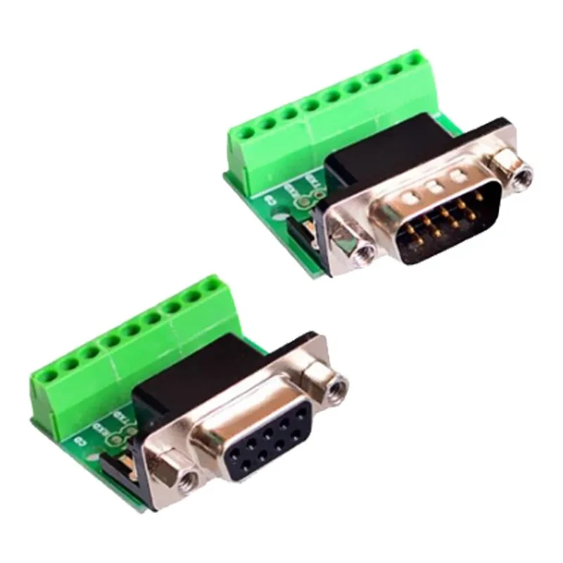 

9Pin 9-Hole Solderless Connectors DB9 RS232 Serial to Terminal Female Male Adapter Connector Breakout Board