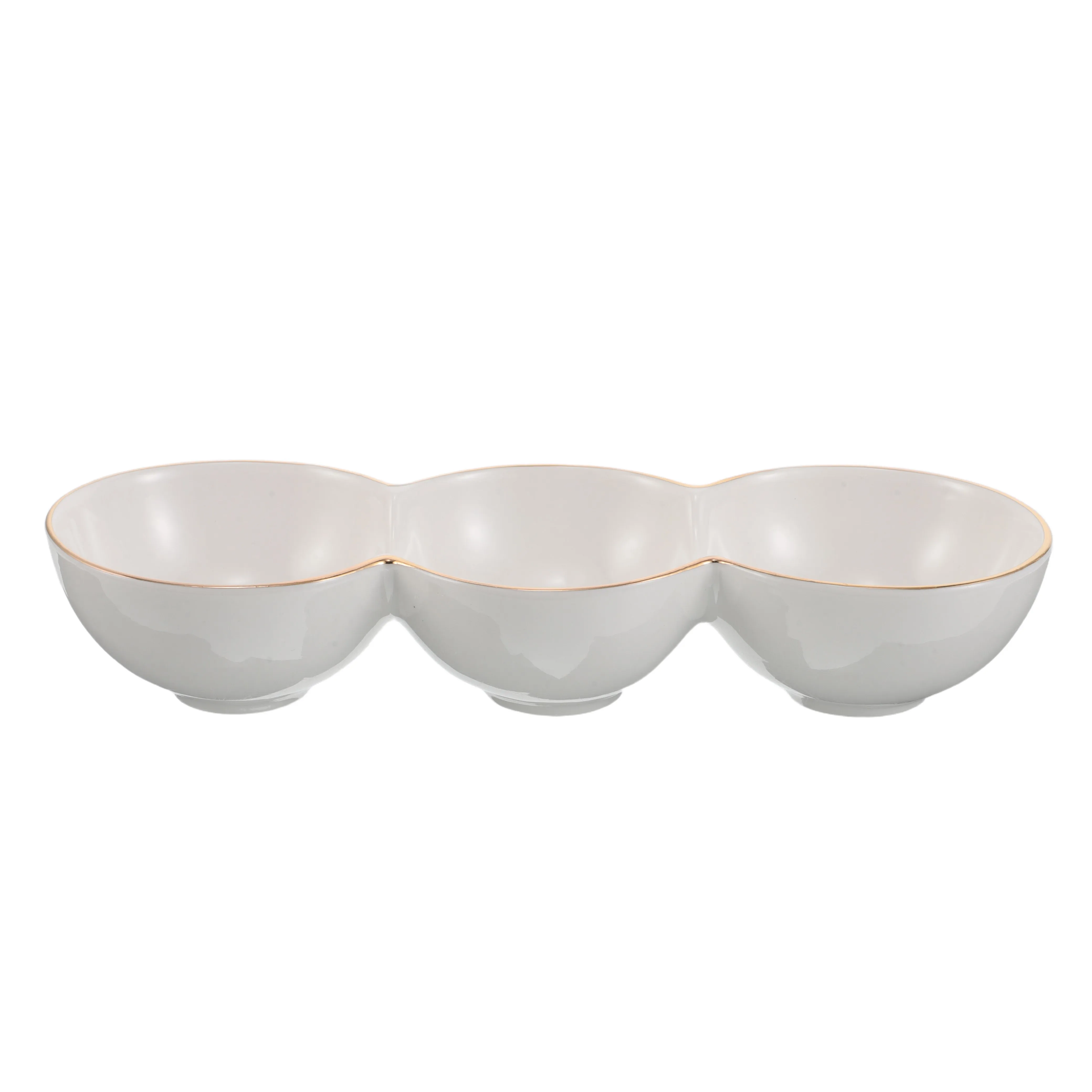 

Ceramic Sauce Dish Porcelain Divided 3 Compartment Bowl for Korean Bbq Sushi Party Seasoning Dip Plate Condiment Tray