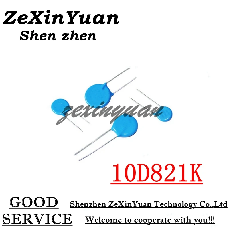 

10PCS/LOT 10D821K 10D821 821KD10 820V 10MM varistor piezoresistor