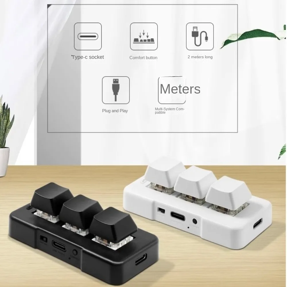 MK321U MK321G MK321BT Keyboard 3-key Black White Customized Keyboards USB+BT Dual-mode Mini Electronic Accessories