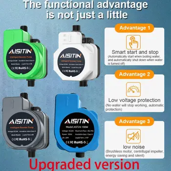 2024 Nové vylepšené automatické posilovací čerpadlo 180W 24V bezkartáčové vodní čerpadlo domácí sprchový ohřívač vody s přidaným tlakem vody, tiché čerpadlo 8 nejlepší prodej Tlakové čerpadlo do koupelny - №1