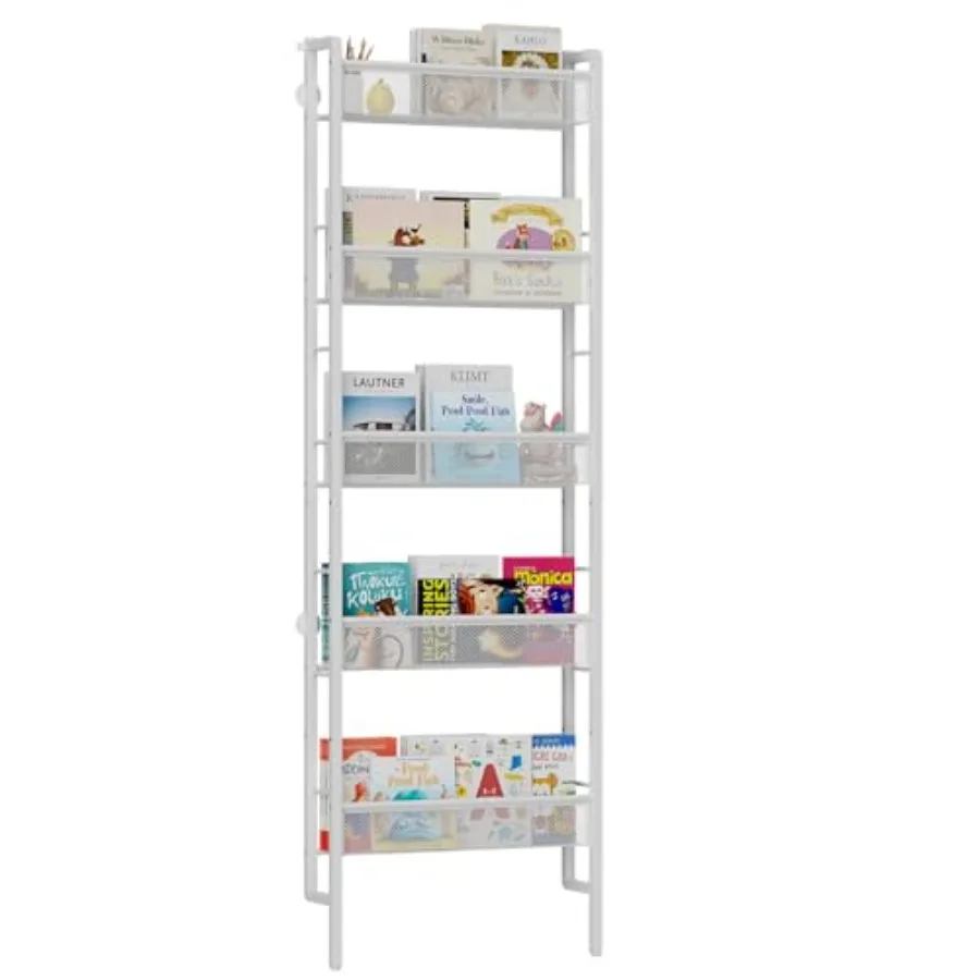 

B8 Bookshelf Wall Mounted 5-Tier Wall Bookshelf for 's Bookcases Organizer for Toys and Books Metal Toddler Book Shelves for Nu