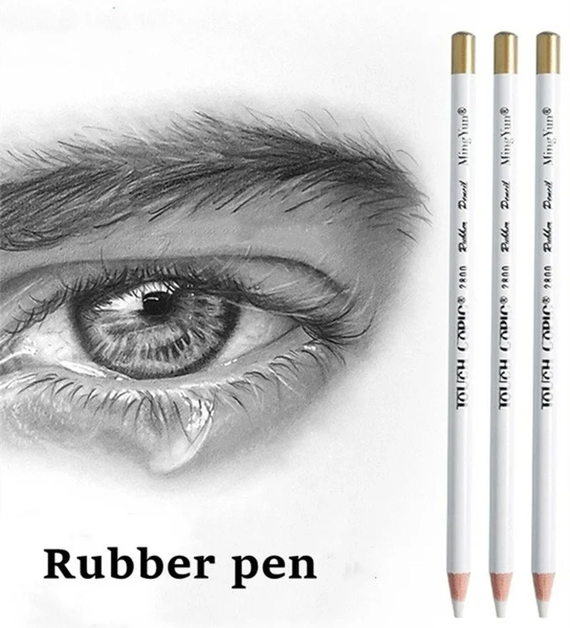 3Pcs Schets Gum Pen Gebruikt Voor Tekening Details En Highlighting