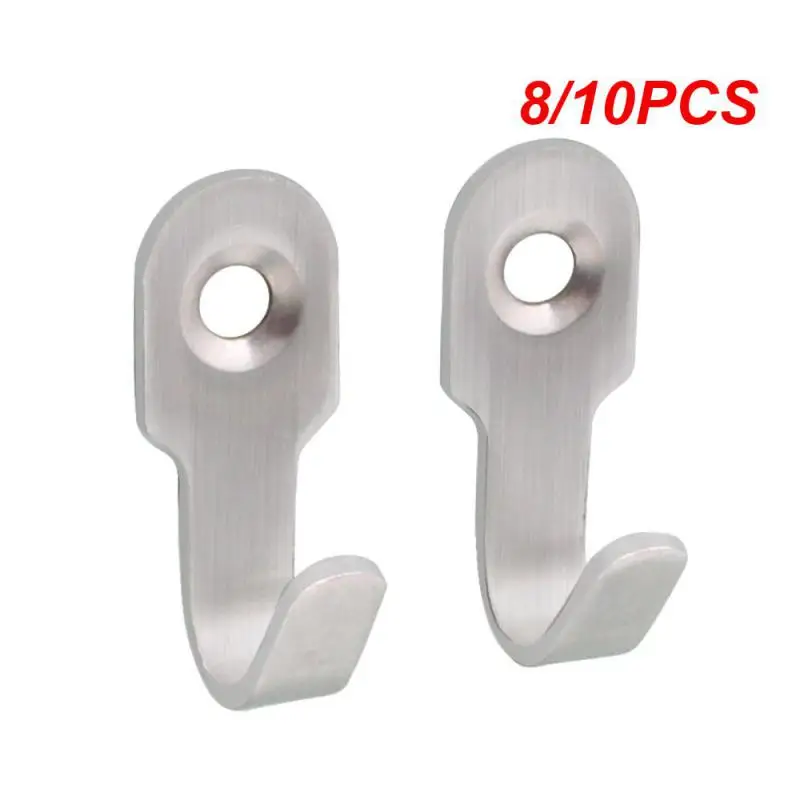 8/10PCS Cabinet Single Hook Thickened Coat And Hat Hook Stainless Steel Material Solid Steel Coat Hook Bathroom Hook