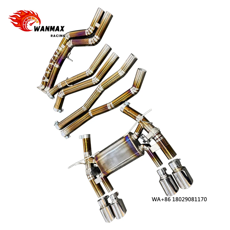 

Titanium Alloy Escape Tubo Escape Coche Exhaust Catback for M3 M4 F80 F82 Valvetronic Cat Back Exhaust With Tailpipes