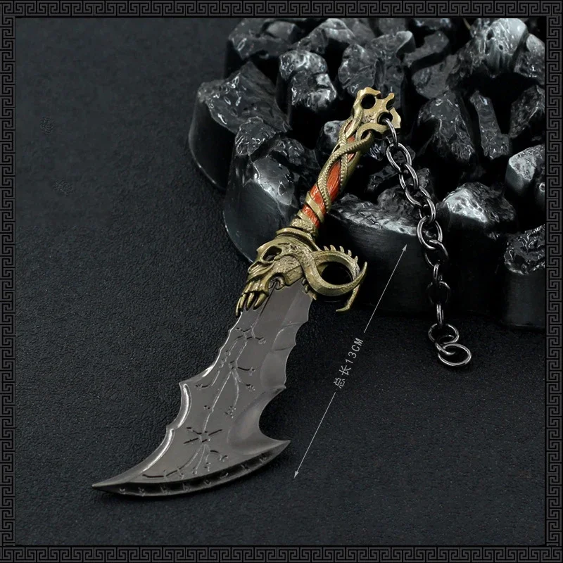 God of War Blades of Chaos - 13cm/5.11in Zinc Alloy Replica, Rust-Proof, Safe Edges, Ideal as Keychain, Collection, or Gift